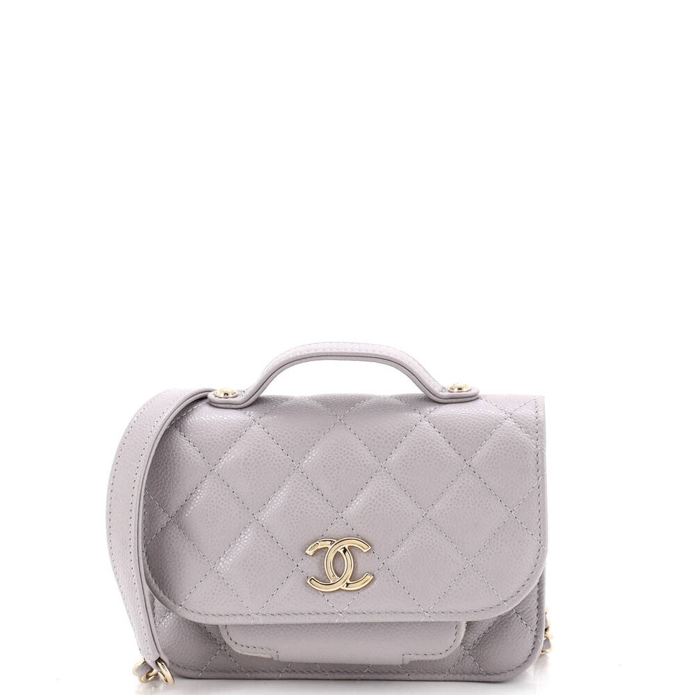 Chanel Business Affinity Flap Clutch with Chain Quilted Caviar